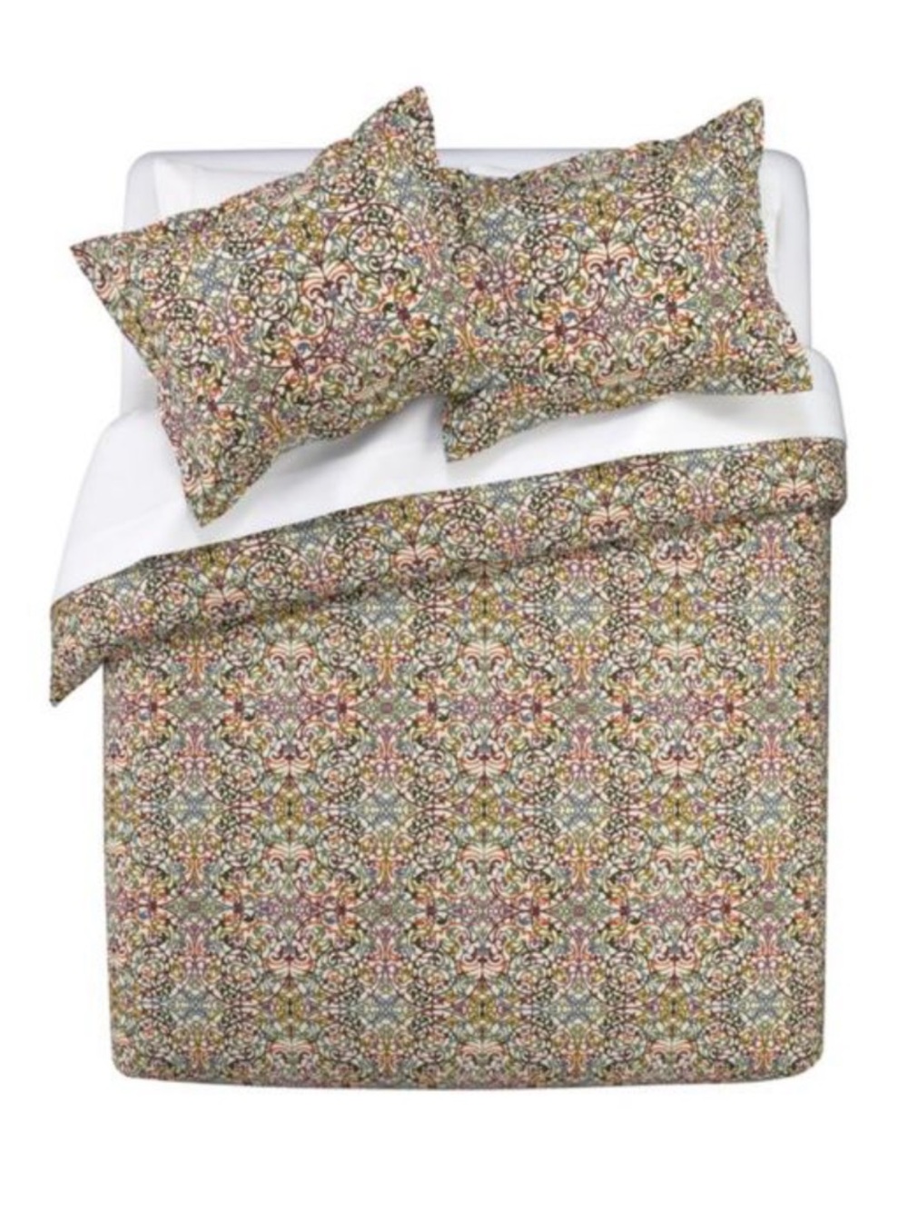Crate & Barrel Lucia Duvet Set in King Colourful Boho Medallion - Picture 3 of 12